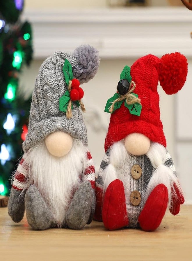 HEPOVER Christmas Gnome Decoration Plush with Gingerbread Pinecone Ponytail，Nordic Handmade Xmas Scandinavian Tomte，Resin Tree Centerpieces for Desk Shelf Fireplace Winter Holiday Christmas Decor - Image 1